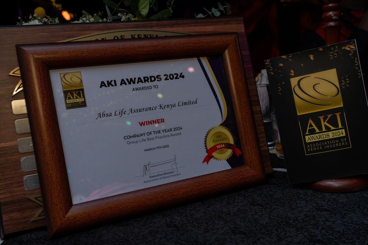AKI Awards 2024 winner certificate for Absa Life Assurance