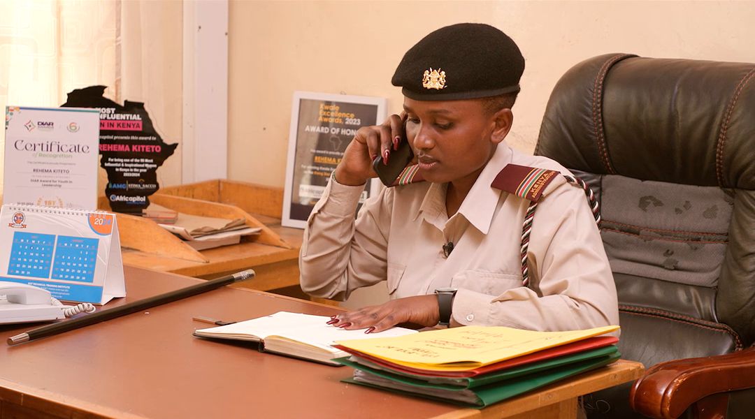 Rehema Kiteto at her desk