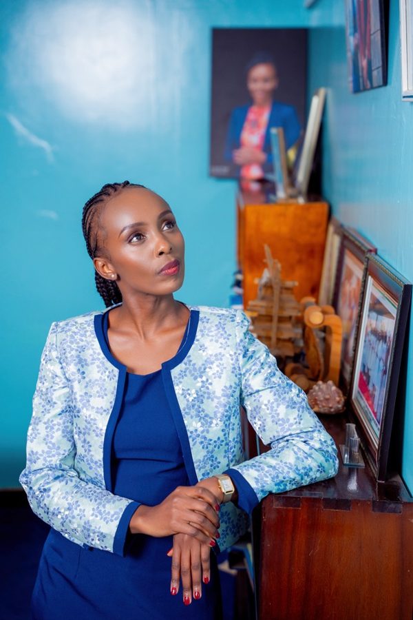 Studio portrait of a TWR Kenya presenter at her desk
